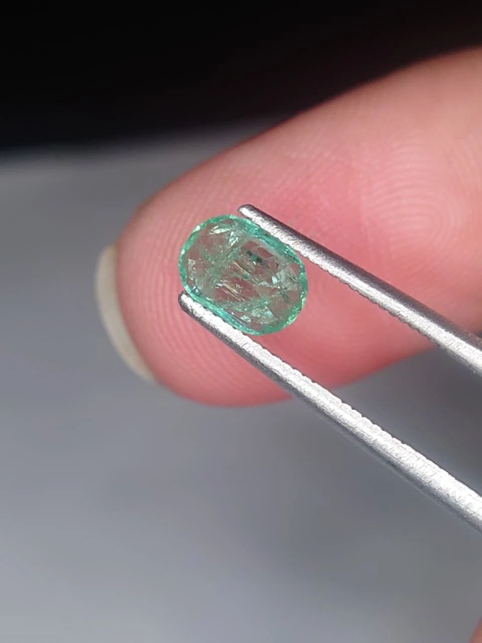 0.7ct Natural Oval Faceted Panjsher Emerald from Afghanistan — view 2